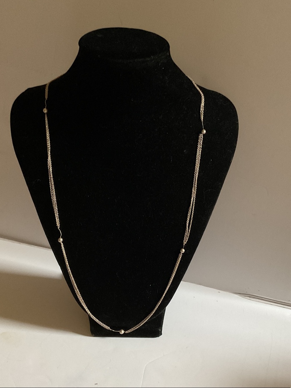 Delicate Silver Multi-Strand Beaded Necklace - Women's Jewelry